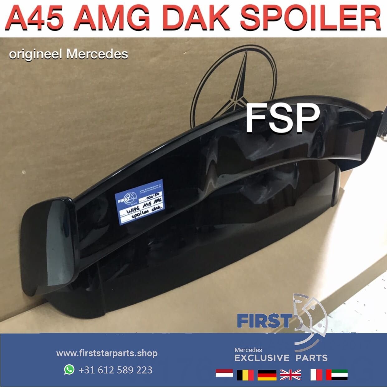 W176 A45 AMG DAKSPOILER Mercedes A KLASSE 45 ZWART 2012-2018, Gebruikt, Ophalen of Verzenden, Achter, -