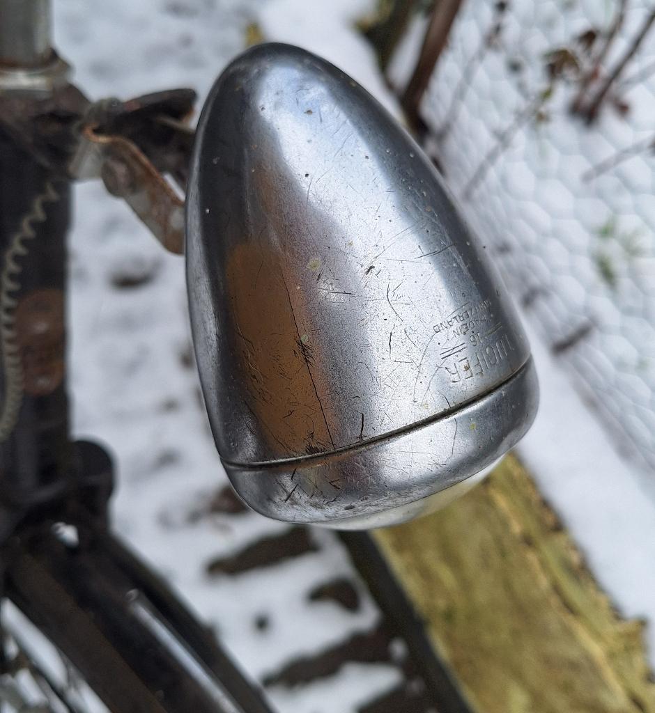 klassieke / antieke koplamp lucifer met dynamo, Gebruikt, Lucifer, Ophalen of Verzenden, Verlichting