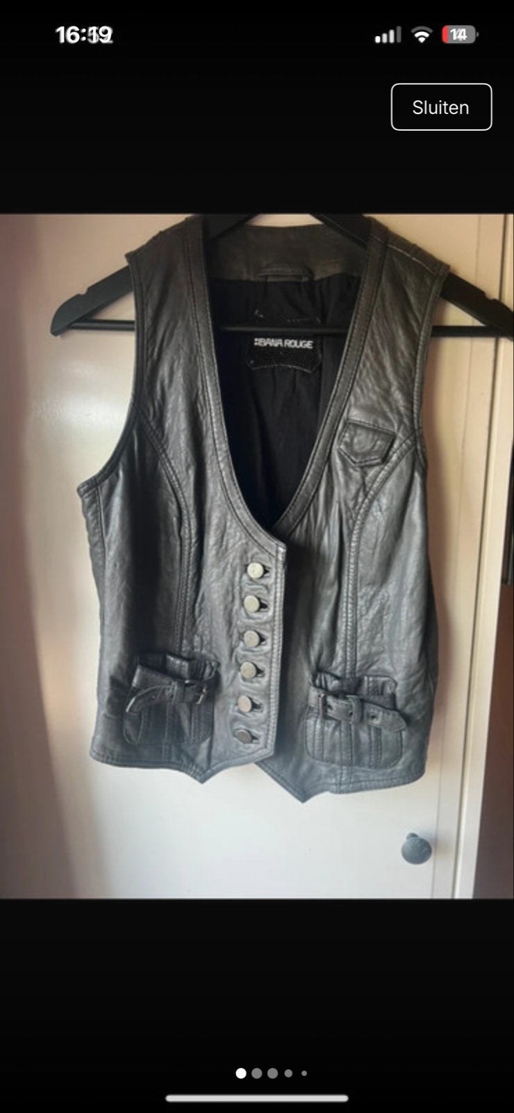 Vintage Leren Gilet - Ibana Rouge, Ophalen of Verzenden, Gedragen