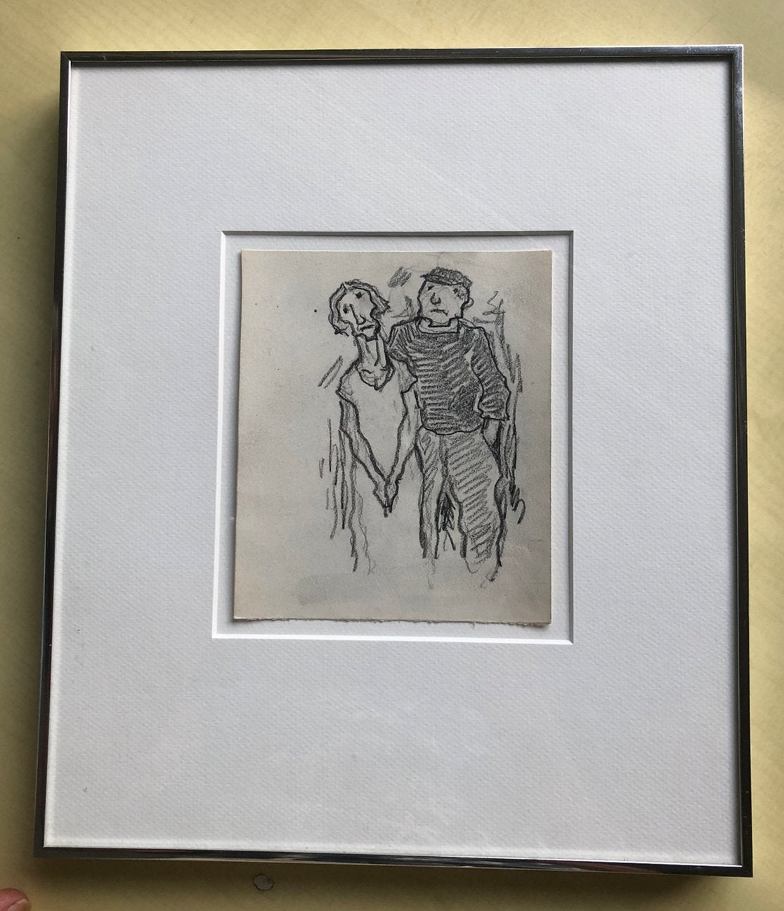 Kees Bastiaans Tekening Ingelijst., Ophalen of Verzenden, Tekening, Potloodtekening, Achter glas