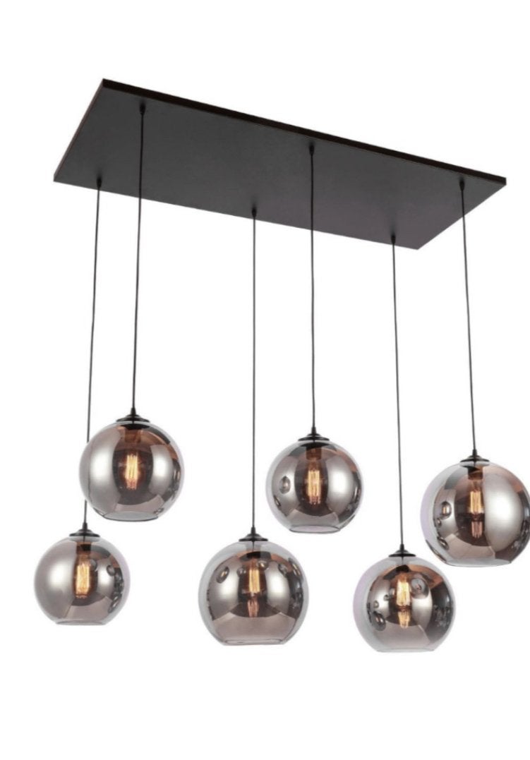 Hanglamp Illusion Smoke bollen 6 lichts, Huis en Inrichting, Ophalen of Verzenden, Nieuw, Glas, Eric kuster