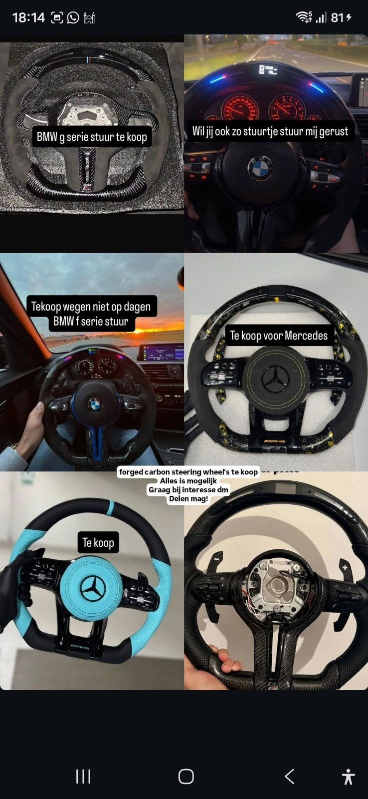 forged Carbon steering wheel's, Ophalen, Nieuw, BMW