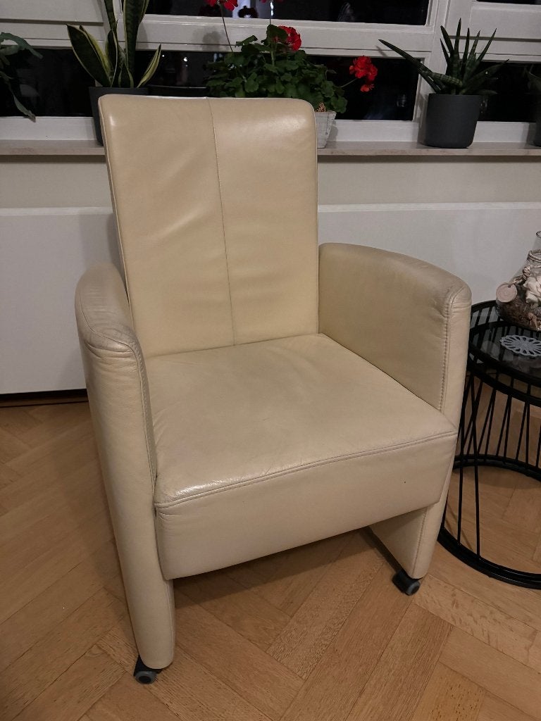 2x Framati Design Eetkamerstoelen Leer, Huis en Inrichting, Stoelen, Ophalen, Gebruikt, Twee, Overige kleuren