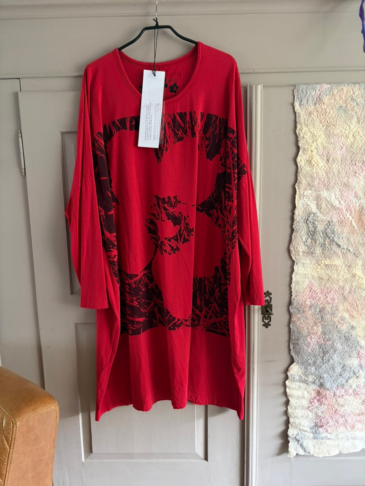 Rode print jurk nieuw Rundholz mt. OS, Kleding | Dames, Blouses en Tunieken, Ophalen of Verzenden, Nieuw, Rood