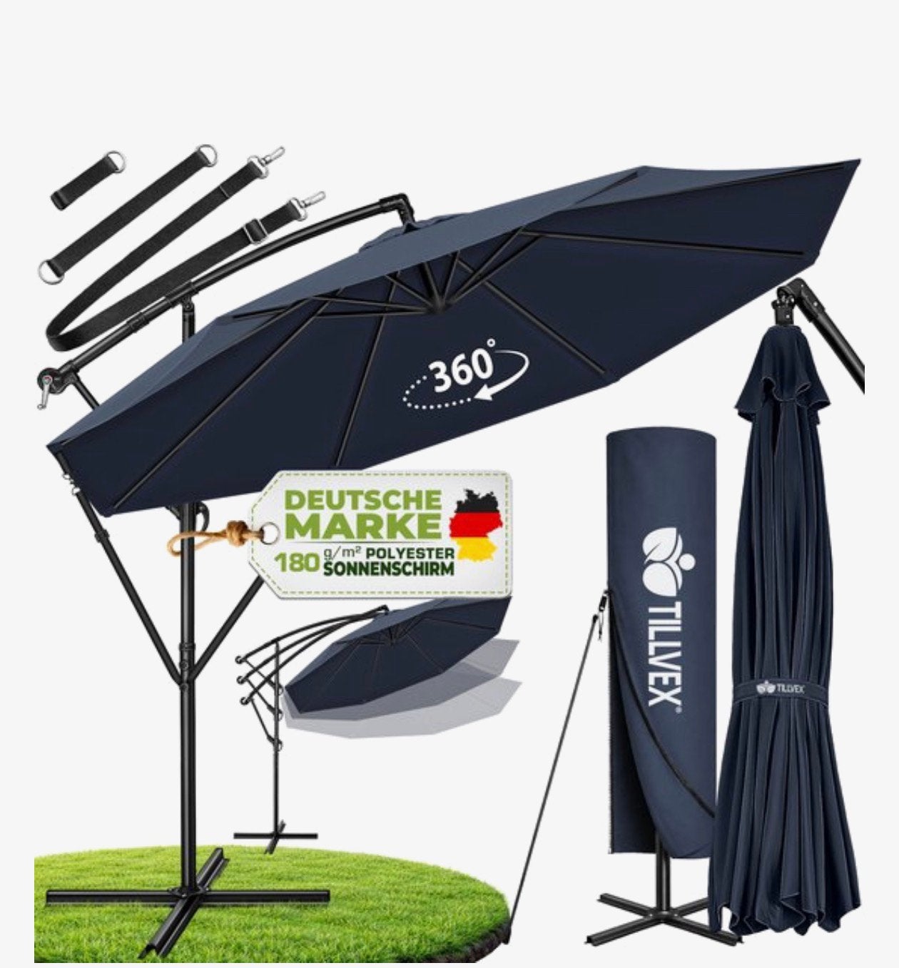 Tillvex Parasol 300cm, Ophalen, Verstelbaar, Tillvexstraat 1, Nieuw