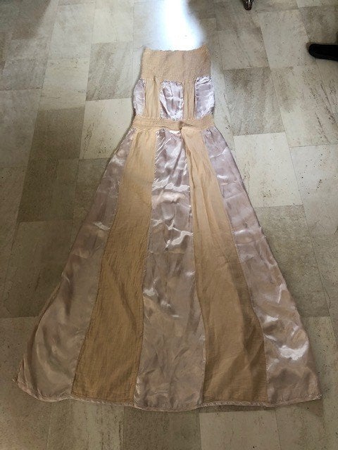 V) i26 tomtom vanille geel maxi jurk maat s/m strapless, Maat 38/40 (M), Verzenden, Geel, Zo goed als nieuw