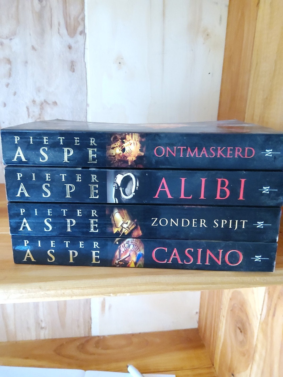 Pieter Aspe-4 boek:Casino, Ontmaskerd, Alibi, Zonder Spijt, Ophalen of Verzenden, Zo goed als nieuw, Pieter aspe, Tv-bewerking