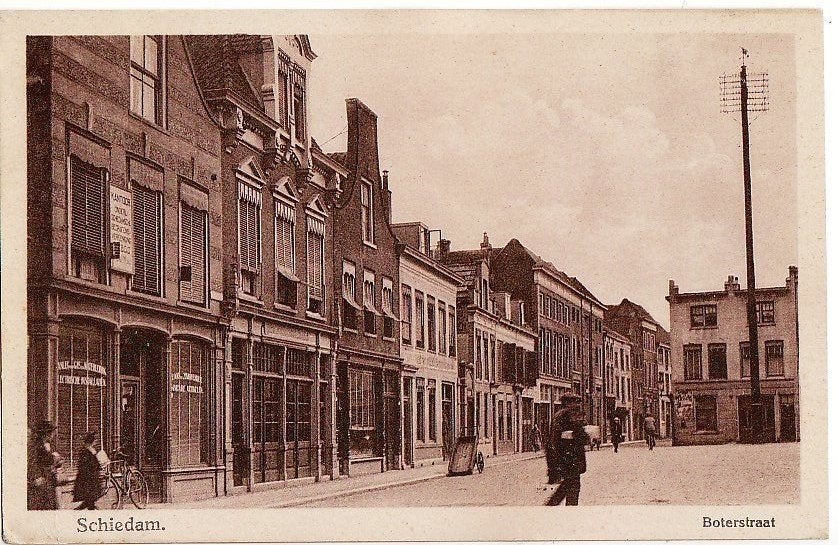 Schiedam. Boterstraat 1921., Ophalen, Voor 1920, Gelopen, Zuid-Holland