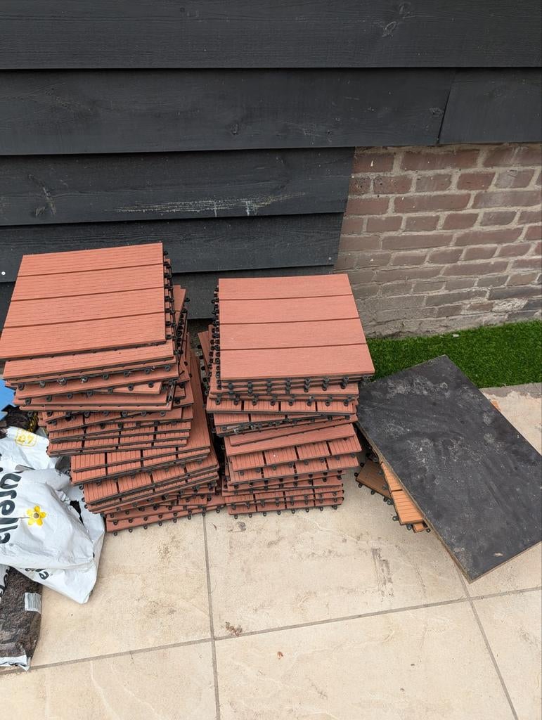 Composiet vlonder tegels 30x30cm - 64 stuks (5,76m²), Tuin en Terras, Ophalen of Verzenden