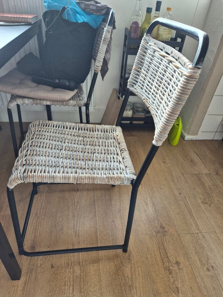 Stoelen (riet/rotan) 4x, Ophalen, Gebruikt, Riet of Rotan, Vier