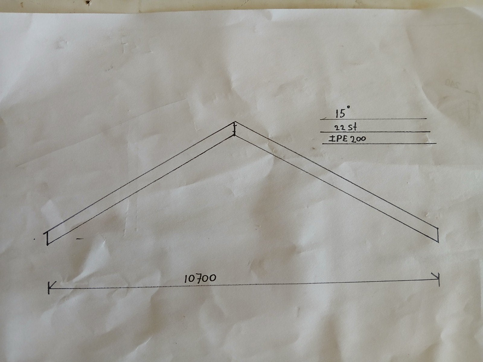 Stalen spanten IPE200 - 10.70m breed, 15 graden hoek, Ophalen, Gebruikt, IJzer