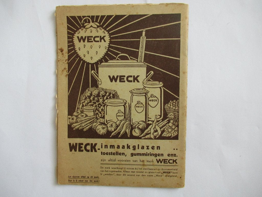 Twee oude Weck gebruiksaanwijzingen en recepten over inmaak, Gelezen, Overige typen, Ophalen of Verzenden, Nederland en België