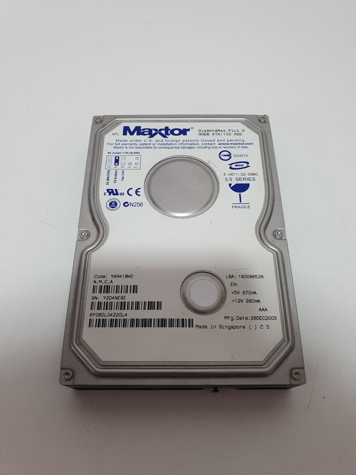 Maxtor DiamondMax Plus 9 80GB PATA/IDE HDD - Goedwerkend, Computers en Software, Harde schijven, Maxtor, Intern, Gebruikt, .
