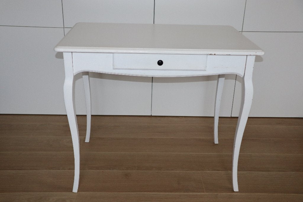 Bureau tafeltje met lade ca. 90x60x75 cm (BxDxH) (Wit), Huis en Inrichting, Ophalen, Gebruikt, Secretaire, Vintage