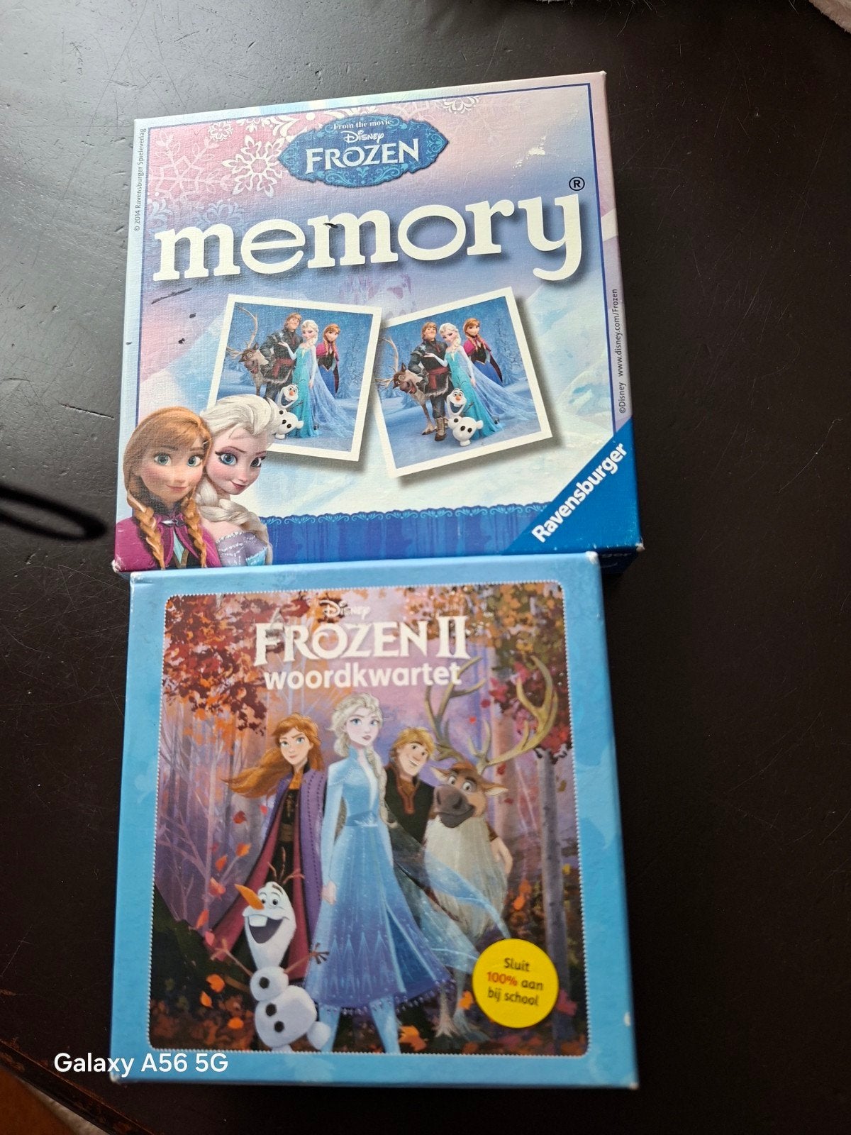 Frozen memory en woordkwartet samen, Vijf spelers of meer, Ophalen of Verzenden, Zo goed als nieuw, Ravensburger