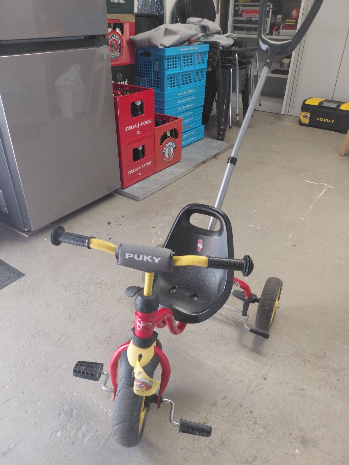 Puky driewieler met duwstang - kiepbakje ontbreekt, Kinderen en Baby's, Speelgoed | Buiten | Voertuigen en Loopfietsen, Ophalen