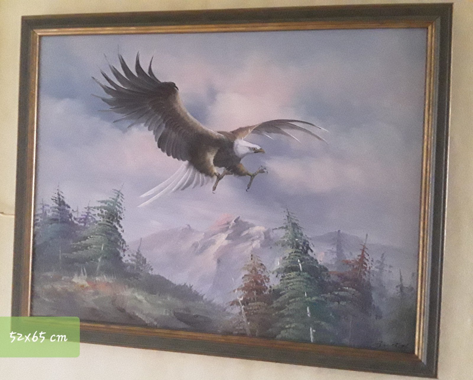 ADELAAR BOVEN LANDSCHAP, Antiek en Kunst, Kunst | Schilderijen | Klassiek, Ophalen of Verzenden