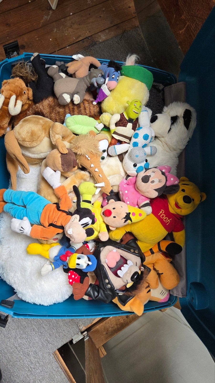 Grote verzameling knuffels van diverse karakters, Disney, Overige typen, Ophalen of Verzenden, Middelgroot (20 tot 80 cm)
