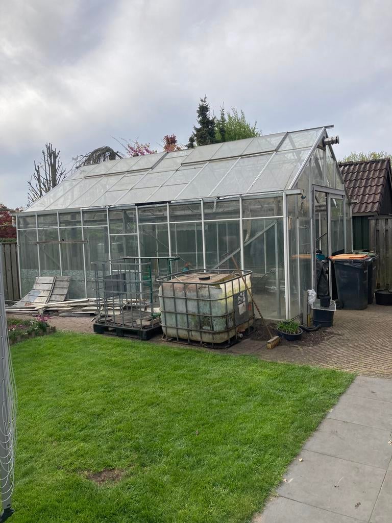 Tuinkas 6,3mx4,3mx3,6m(kweekkas), Gebruikt, Kweekkas, Glas, Ophalen