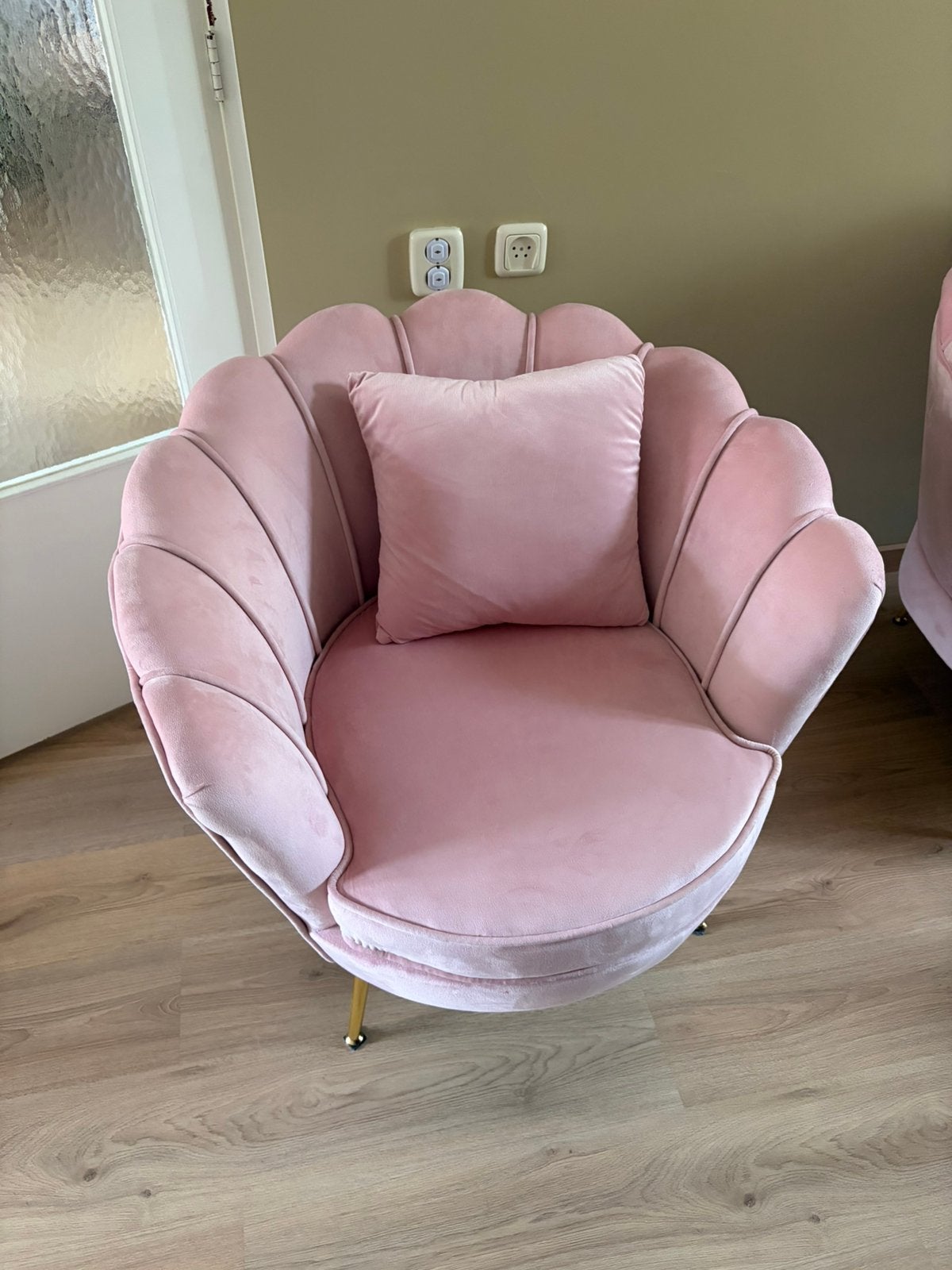 Roze velvet stoel/ fauteuil, Ophalen, Zo goed als nieuw, Overige kleuren, Eén