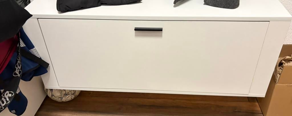 Wandschoenenkast schoenenkast100x35x38 cm bewerkt hout wit, Ophalen, Zo goed als nieuw