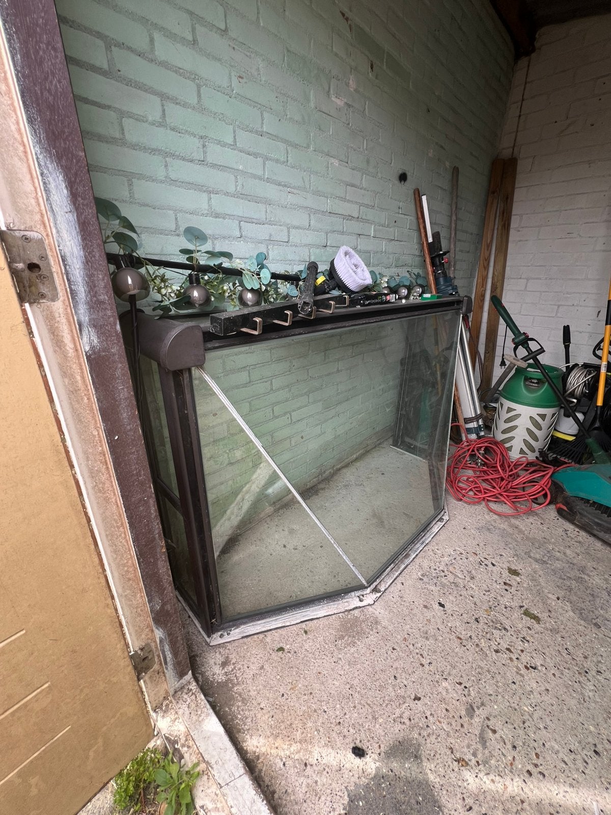 Aluminium deurluifel / erkerraam 155 x 95 cm – dubbel glas, Ophalen, Gebruikt, Overige typen, Aluminium