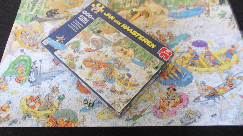 Jan van Haasteren : Wild water raften : 1500 stuks compleet, Ophalen of Verzenden, 500 t/m 1500 stukjes, Gebruikt, Legpuzzel