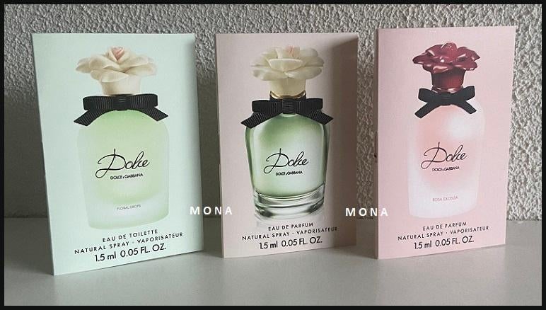 #3 Dolceset 3 parfum samples proefjes testers monsters, Sieraden, Tassen en Uiterlijk, Uiterlijk | Parfum, Nieuw, Verzenden