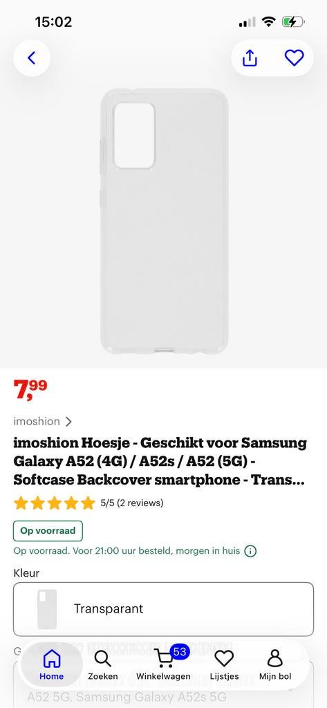 NIEUW! iMoshion hoesje voor Samsung Galaxy A52, €4,99, Ophalen of Verzenden, Nieuw