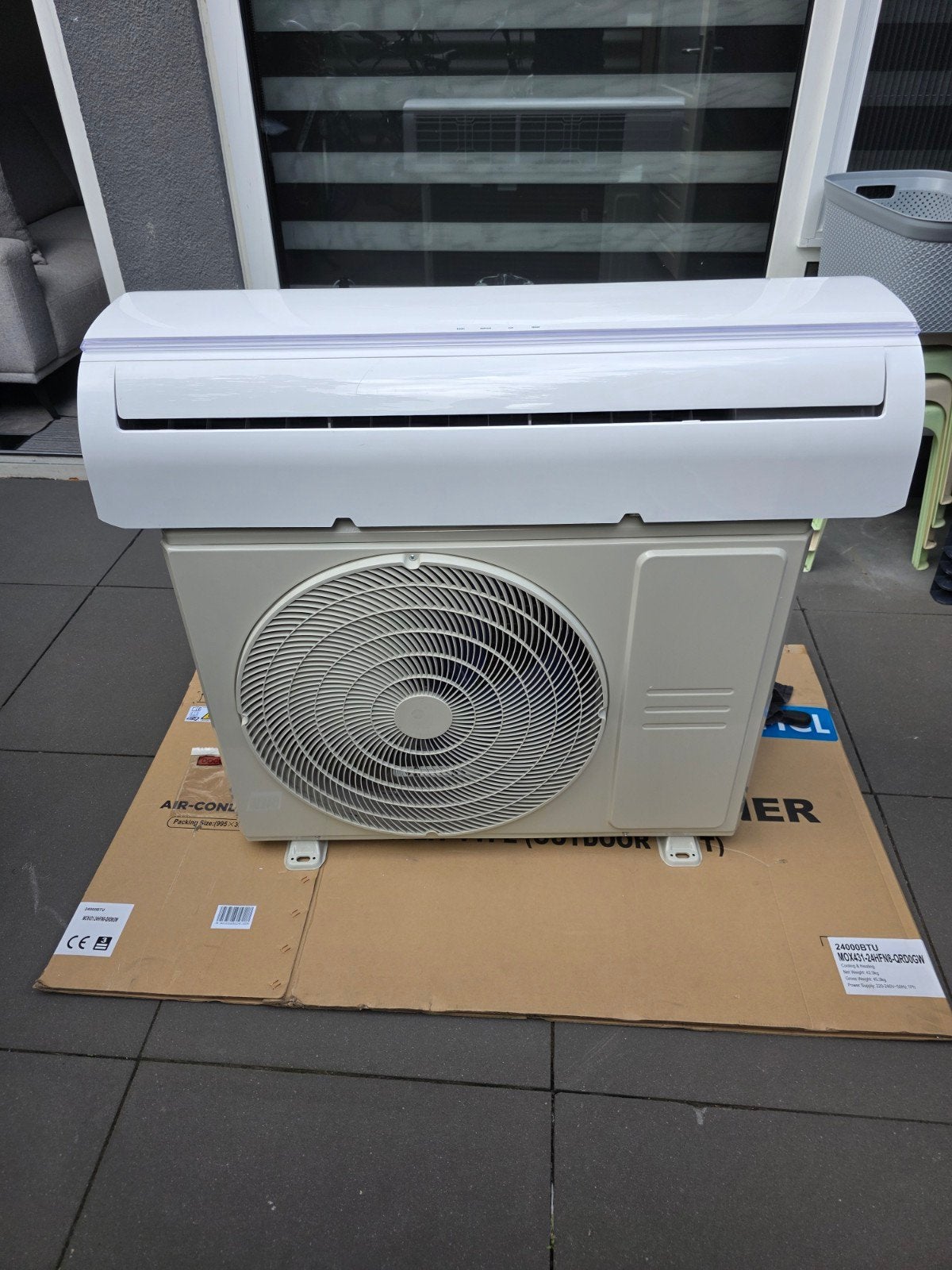 Midea Airco 24.000 BTU, Witgoed en Apparatuur, Airco's, Koelen en Ontvochtigen, Timer, Nieuw, 3 snelheden of meer