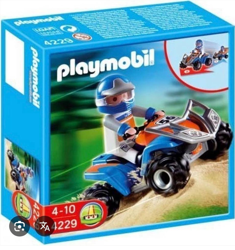 Blauwe Cross Quad - Playmobil 4229, Ophalen of Verzenden, Gebruikt, Complete set