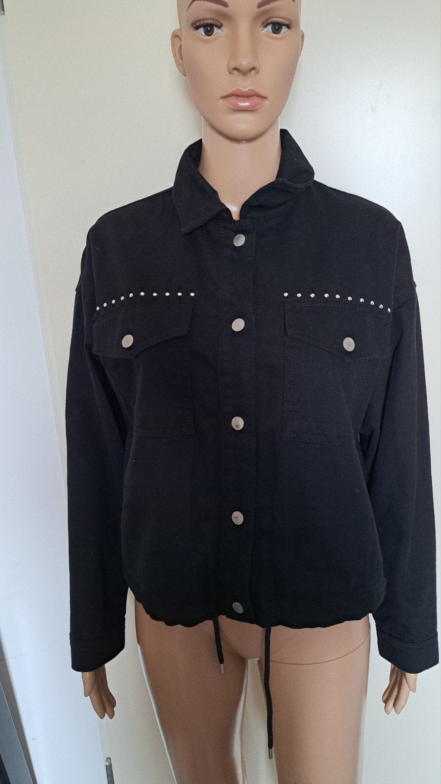 Zwart spijkerjack met franjes en studs - Seven Sisters, Seven Sisters, Zwart, Ophalen of Verzenden, Zo goed als nieuw