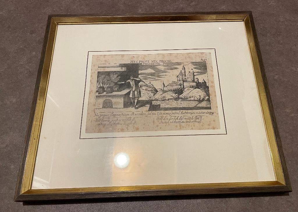Kopergravure Cronenburg 1678, Antiek en Kunst, Kunst | Etsen en Gravures, Ophalen of Verzenden