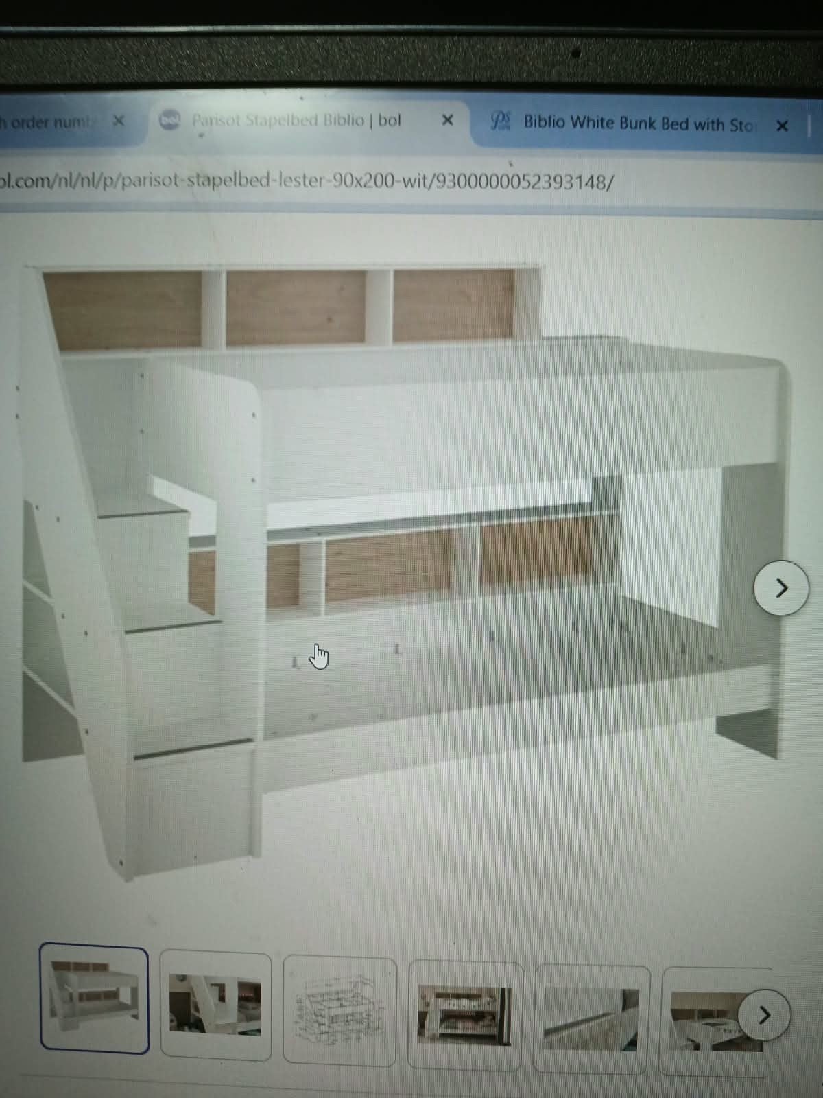 Parisot Lester Stapelbed Wit met Jackson Eiken Decor, Ophalen of Verzenden, Zo goed als nieuw