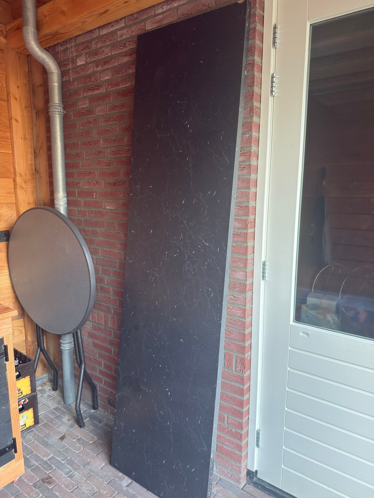 Werkblad 2350x630x35 mm zwart gemêleerd, Ophalen, Gebruikt, HPL, 20 tot 50 mm