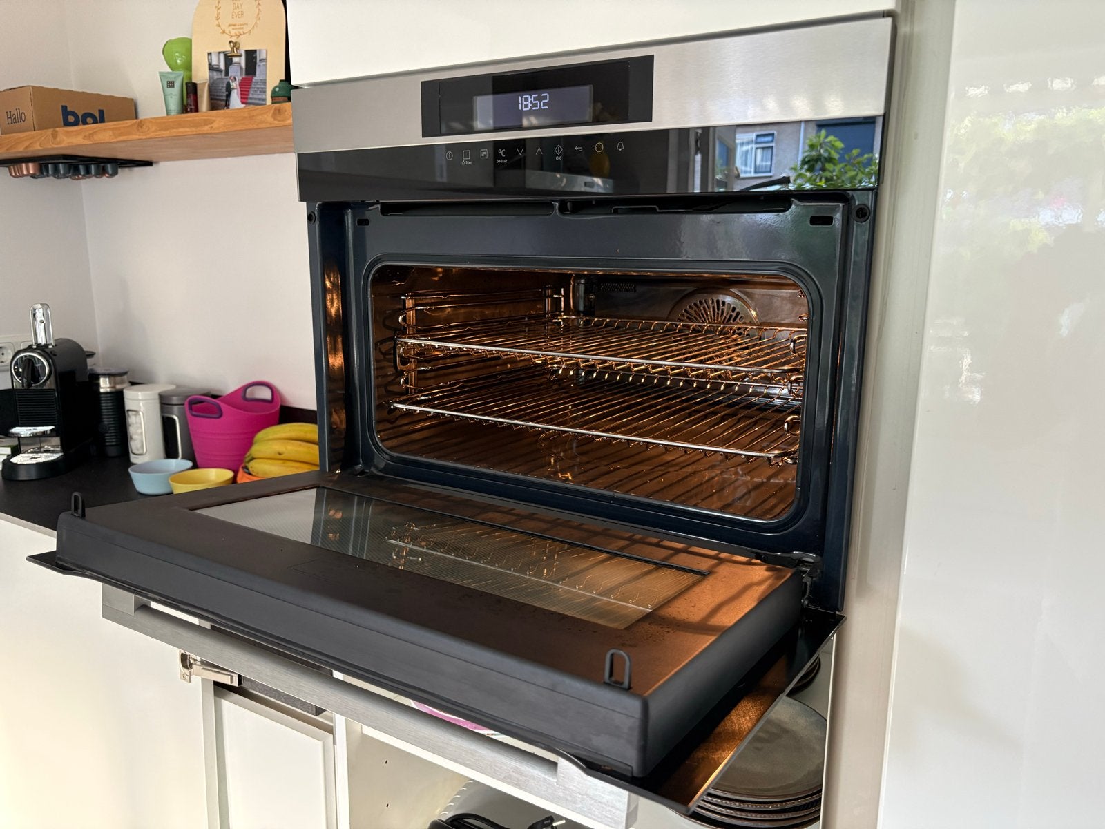 AEG Inbouw Combi-oven met magnetronfunctie (KMK761000M), Ophalen, 45 tot 50 cm, Gebruikt, 60 cm of meer