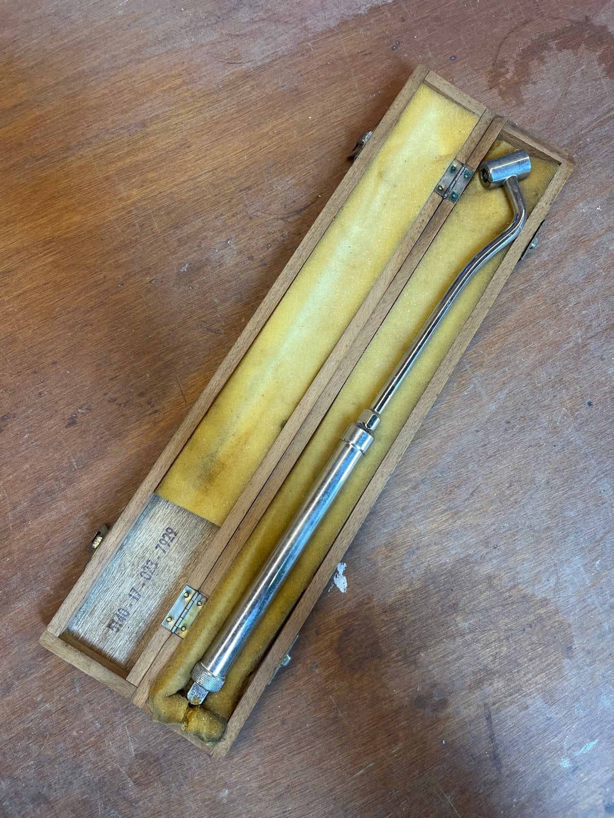 Vintage Motometer compressiemeter in houten kistje, Ophalen of Verzenden