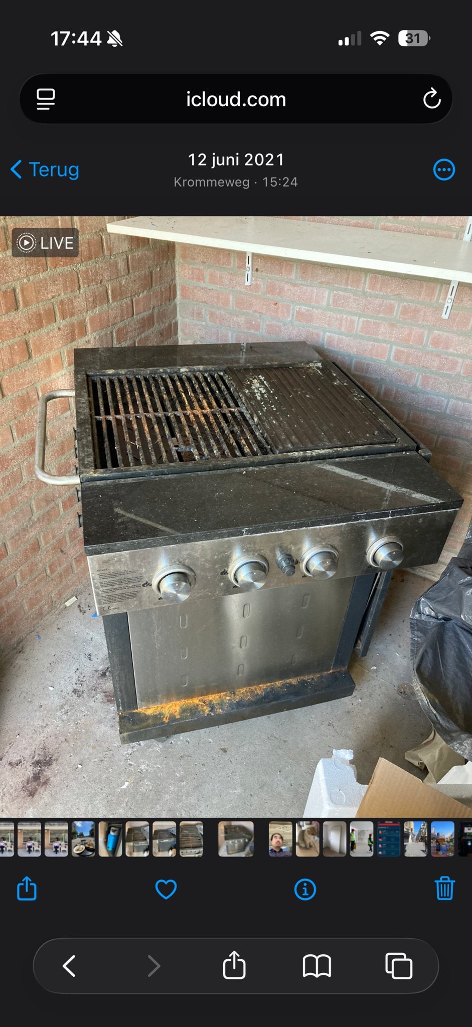 Gebruikte gasbarbecue met 4 branders, Ophalen, Gebruikt