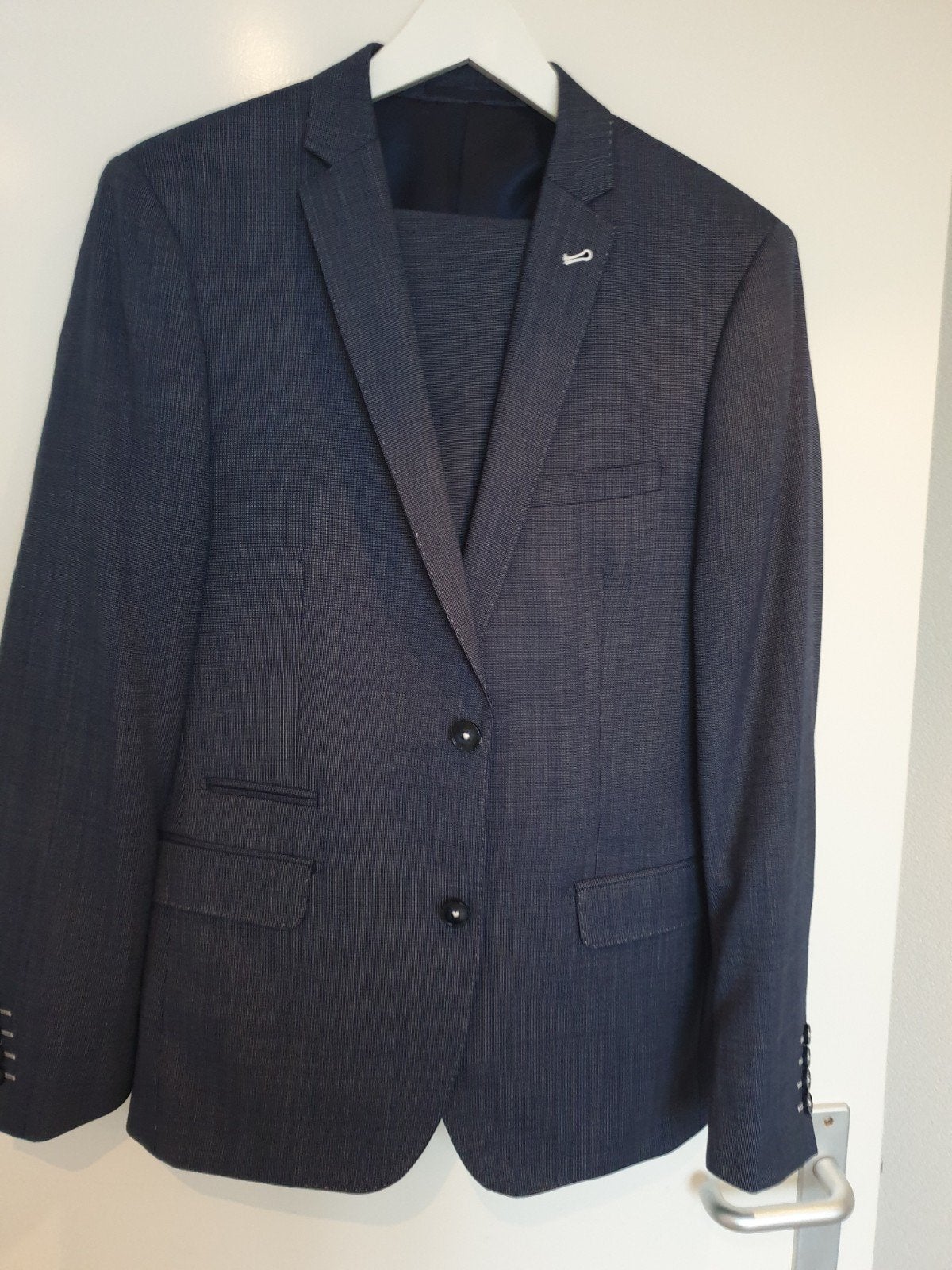 heren costuum, Ophalen of Verzenden, Zo goed als nieuw, Maat 48/50 (M), Blauw