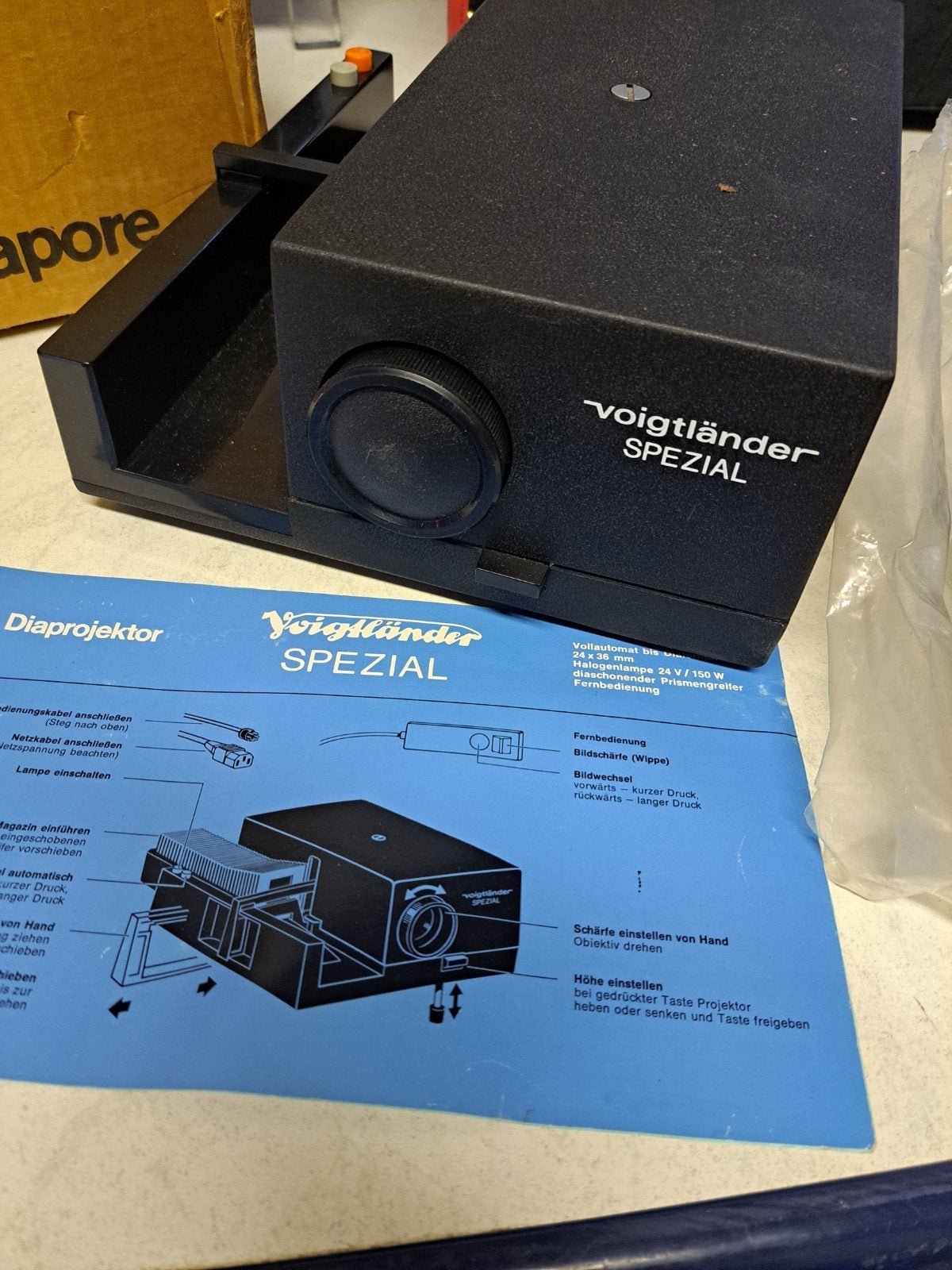 Voigtlander SPEZIAL Diaprojector met afstandsbediening, Ophalen of Verzenden, Gebruikt