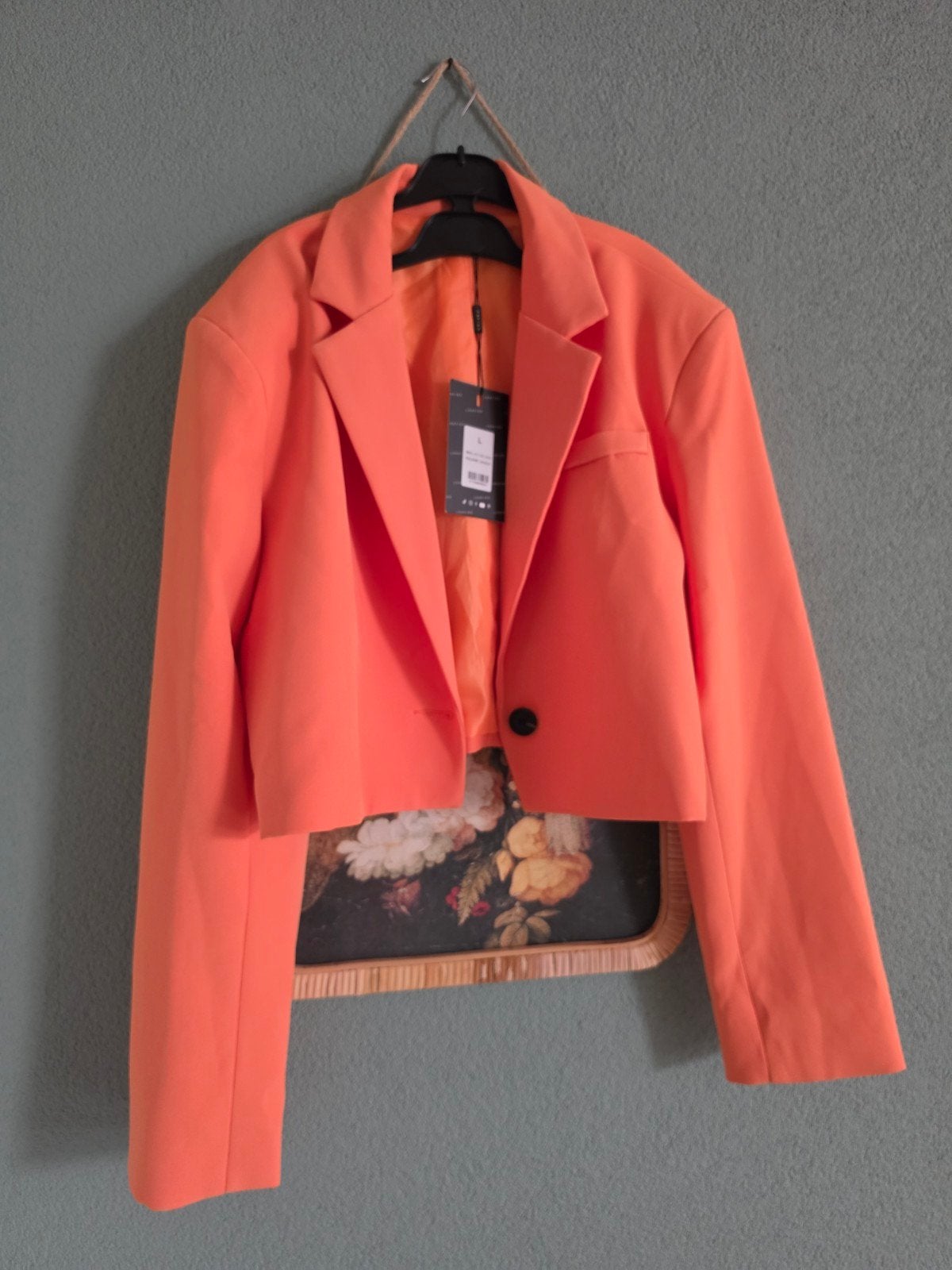 Nieuwe cropped blazer van Loavies maat L oranje leuk voor wk, Ophalen of Verzenden, Nieuw, Maat 38/40 (M), Oranje