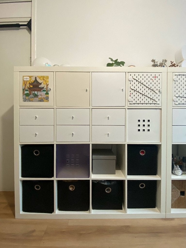 IKEA Kallax kast 4x4 met deurtjes en laden, 100 tot 150 cm, 100 tot 150 cm, Ophalen of Verzenden, Zo goed als nieuw