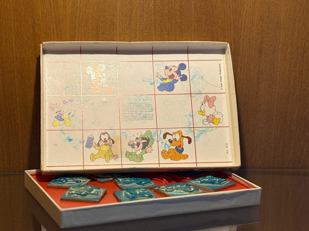 Vintage Disney Baby Stempeldoos stempelset, Ophalen of Verzenden, Overige figuren, Gebruikt, Papier, Kaart of Schrift
