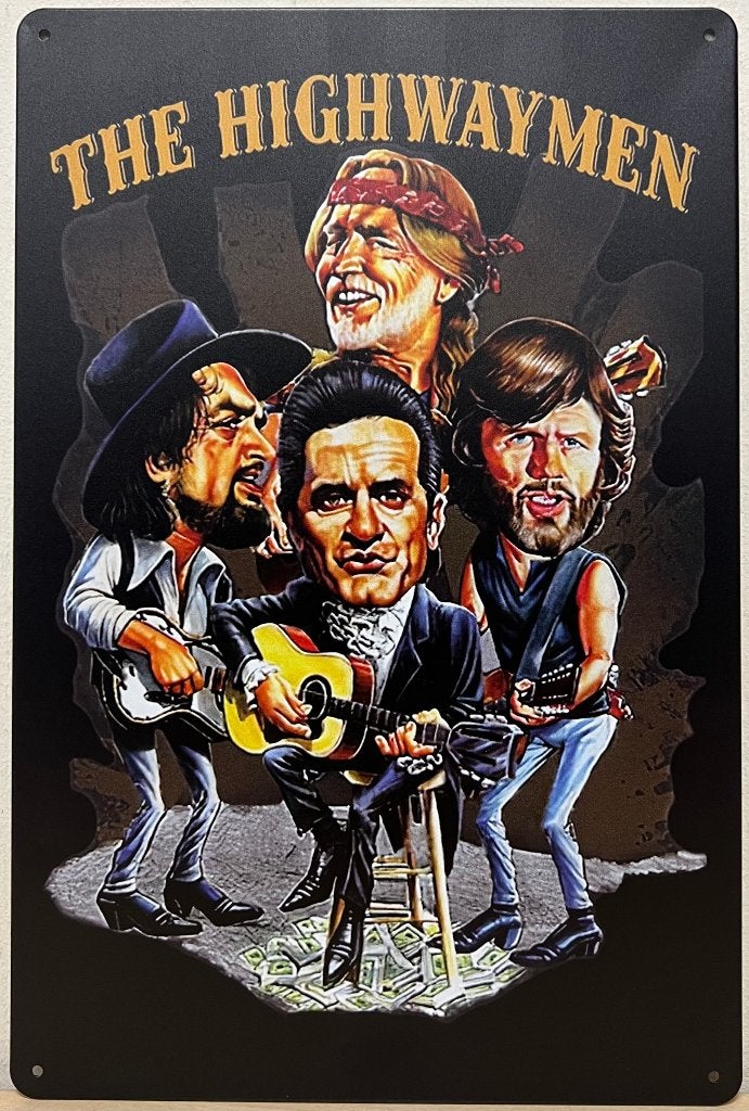 The Highwaymen Cash Nelson reclamebord van metaal wanddeco, Info@deconoord.nl, Deco Noord, Nieuw, Ophalen of Verzenden