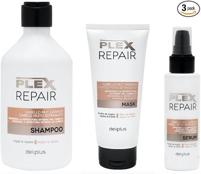 Plex repair set. Shampoo 400 ml, mask 200 ml en serum 100 ml, Verzenden, Nieuw, Gehele gezicht