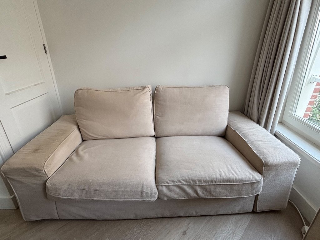 Comfortable 2-Seater Sofa Beige (IKEA Kivik model), Ophalen, Gebruikt, 150 tot 200 cm, Tweepersoons