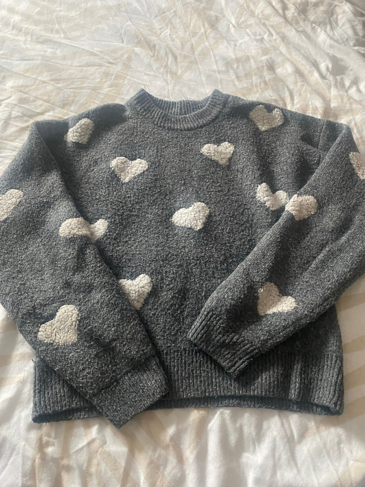 AMY&IVY Trui met hartjes, Ophalen of Verzenden, Zo goed als nieuw, Maat 34 (XS) of kleiner, Grijs