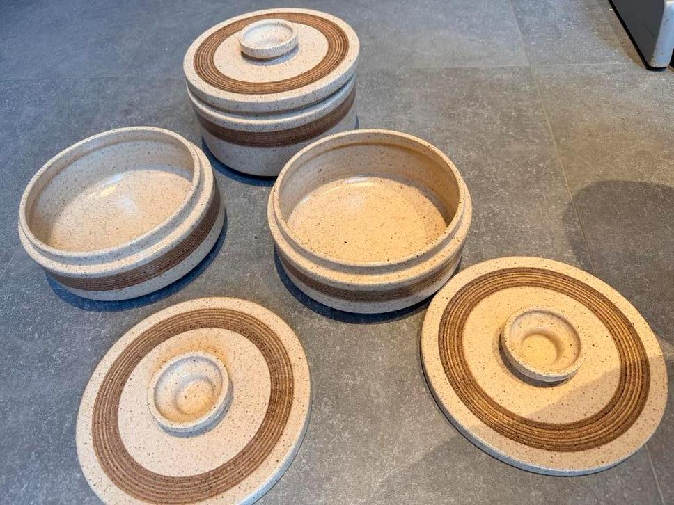 Zaalberg aardewerk dekschalen met deksel 4 stuks, Ophalen of Verzenden