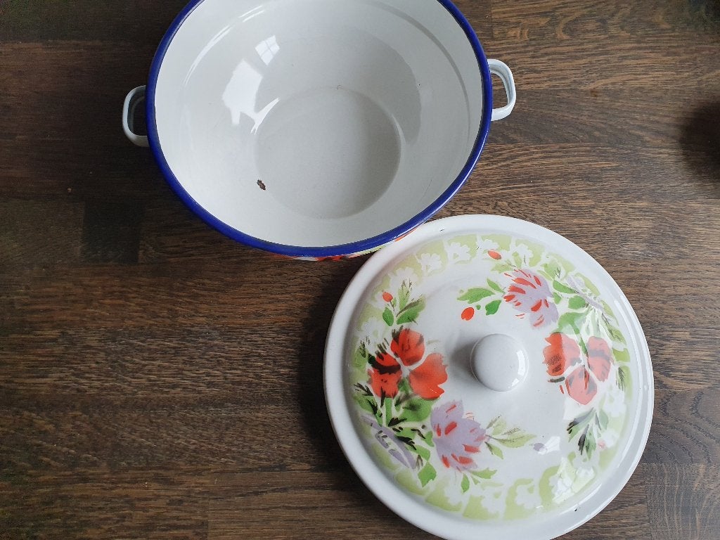 Emaille schaaltje met deksel, Ophalen of Verzenden