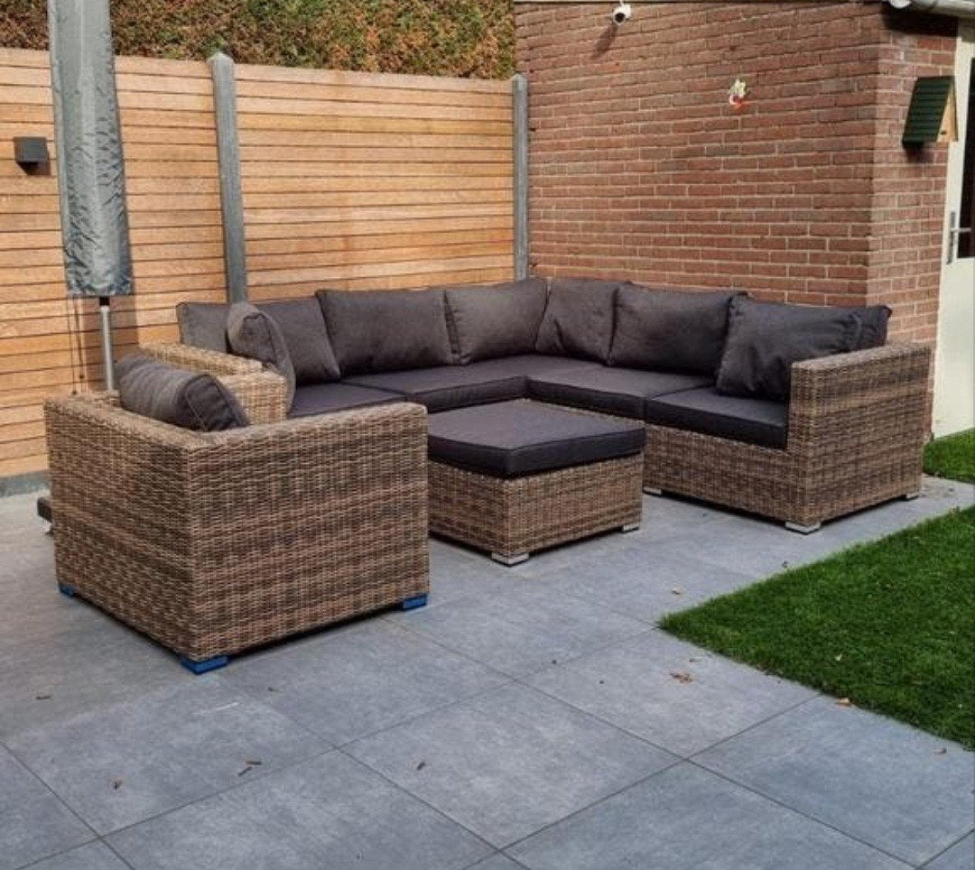 Luxe en comfortabele wicker loungeset, Ophalen, Zo goed als nieuw, Loungeset, Wicker